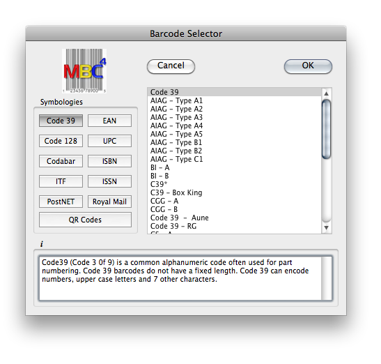 Barcode Selector