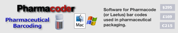 Software for creating Pharmacode (Laetus) barcodes on Windows or Macintosh