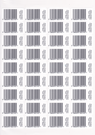 barcode label sheet