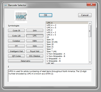 WBC4 Barcode Selector
